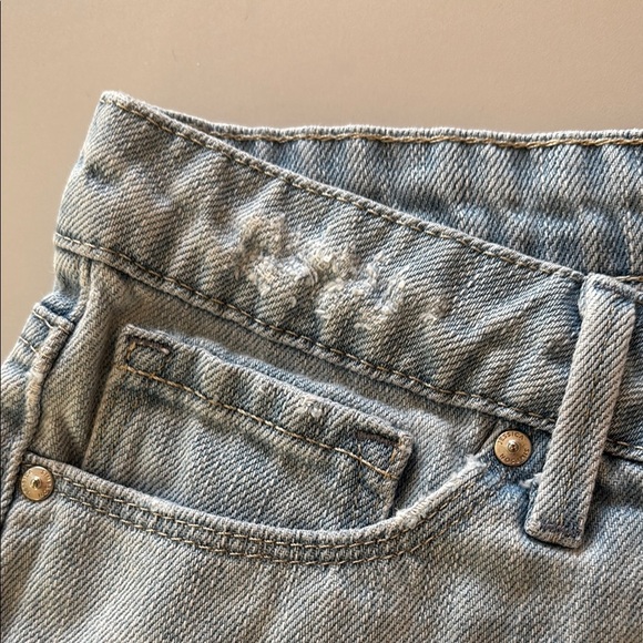 Jessica Simpson Light Blue Jean Shorts Distressed Crochet Lace Patchwork Size 28 - Picture 7 of 16